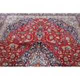 Vintage Kashan Floral Hand Knotted Kork Wool Persian Area Rug - 12'7" x 9'9"