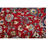 Vintage Kashan Floral Hand Knotted Kork Wool Persian Area Rug - 12'7" x 9'9"