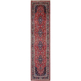 Vintage Kashan Floral Handmade Wool Persian Rug - 10'5" x 2'7" Runner