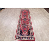 Vintage Kashan Floral Handmade Wool Persian Rug - 10'5" x 2'7" Runner