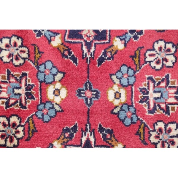 Vintage Kashan Floral Handmade Wool Persian Rug - 10'5" x 2'7" Runner