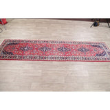 Vintage Kashan Floral Handmade Wool Persian Rug - 10'5" x 2'7" Runner