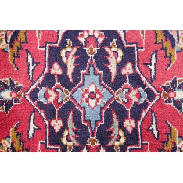 Vintage Kashan Floral Handmade Wool Persian Rug - 10'5" x 2'7" Runner