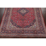 Vintage Kashan Medallion Traditional Hand-Knotted Wool Persian Rug - 10'11" x 8'1"