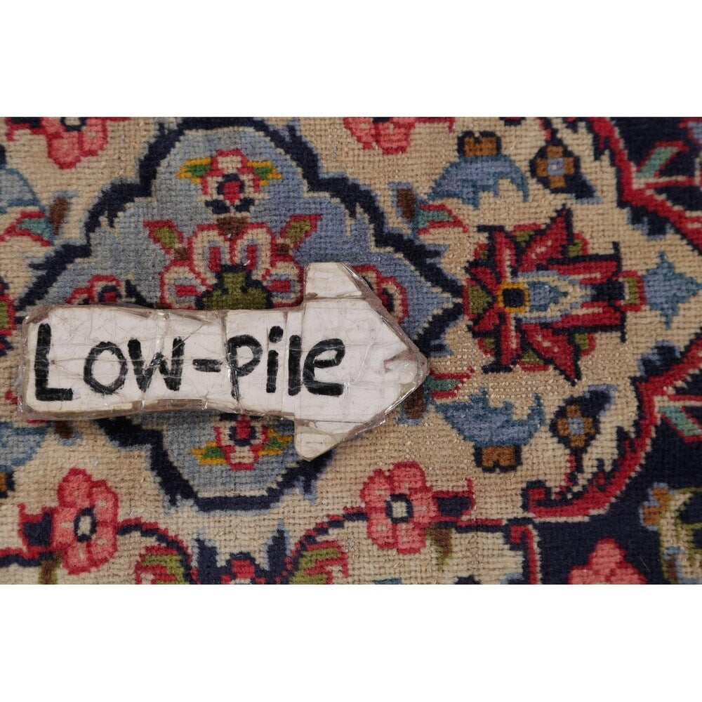 Vintage Kashan Medallion Traditional Hand-Knotted Wool Persian Rug - 10'11" x 8'1"
