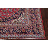 Vintage Kashan Medallion Traditional Hand-Knotted Wool Persian Rug - 10'11" x 8'1"