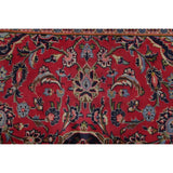 Vintage Kashan Medallion Traditional Hand-Knotted Wool Persian Rug - 10'11" x 8'1"