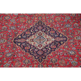 Vintage Kashan Medallion Traditional Hand-Knotted Wool Persian Rug - 10'11" x 8'1"