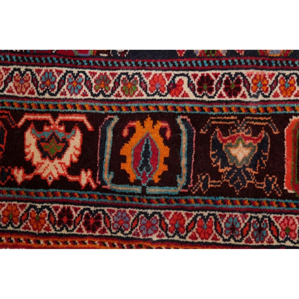Vintage Kashkoli Geometric Hand-Knotted Wool Persian Oriental Area Rug - 9'7" x 6'8"