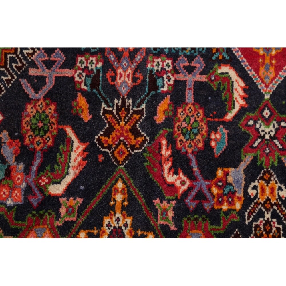Vintage Kashkoli Geometric Hand-Knotted Wool Persian Oriental Area Rug - 9'7" x 6'8"
