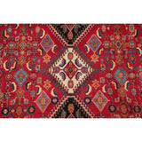 Vintage Kashkoli Geometric Hand-Knotted Wool Persian Oriental Area Rug - 9'7" x 6'8"
