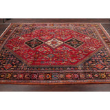 Vintage Kashkoli Geometric Hand-Knotted Wool Persian Oriental Area Rug - 9'7" x 6'8"