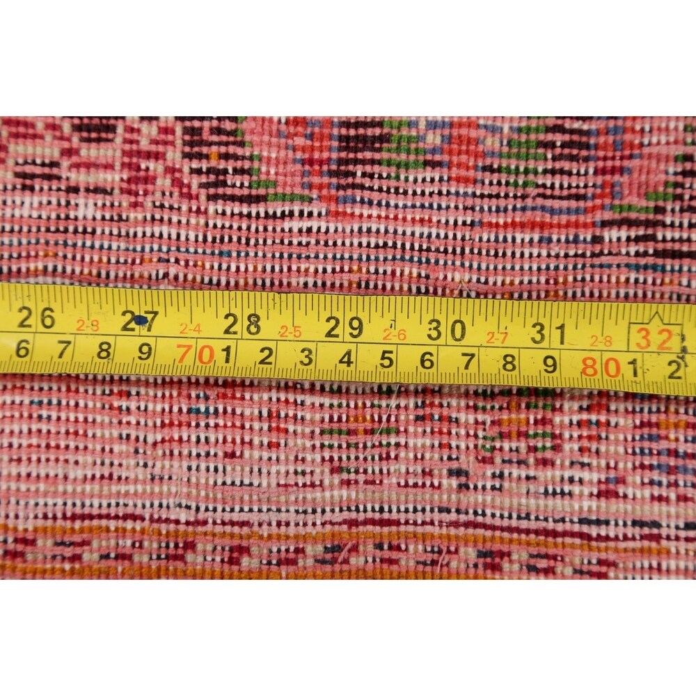 Vintage Kashkoli Geometric Hand-Knotted Wool Persian Oriental Area Rug - 9'7" x 6'8"