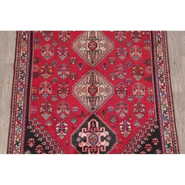 Vintage Kashkoli Geometric Handmade Wool Persian Area Rug - 8'9" x 5'4"