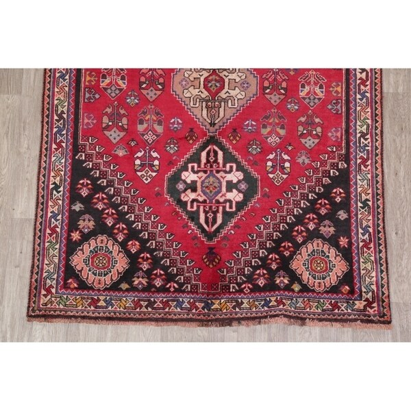 Vintage Kashkoli Geometric Handmade Wool Persian Area Rug - 8'9" x 5'4"