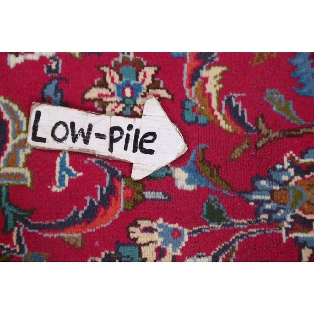 Vintage Kashmar Medallion Hand Made Wool Persian Area Rug - 12'8" x 9'7"