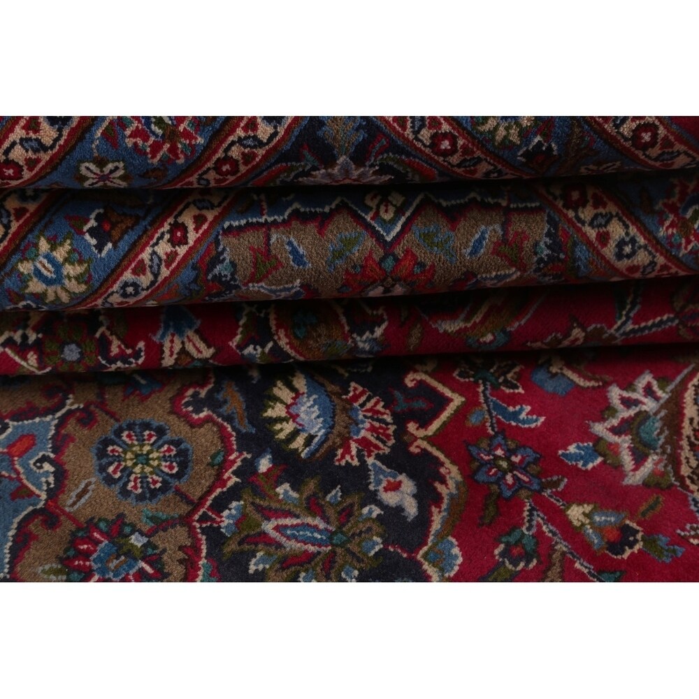 Vintage Kashmar Medallion Hand Made Wool Persian Area Rug - 12'8" x 9'7"