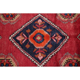 Vintage Lilian Diamond Oriental Hand Knotted Wool Persian Rug - 11'9" x 3'5" Runner