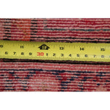 Vintage Lilian Diamond Oriental Hand Knotted Wool Persian Rug - 11'9" x 3'5" Runner