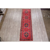 Vintage Lilian Diamond Oriental Hand Knotted Wool Persian Rug - 11'9" x 3'5" Runner