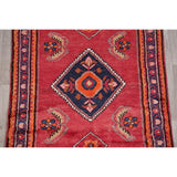 Vintage Lilian Diamond Oriental Hand Knotted Wool Persian Rug - 11'9" x 3'5" Runner