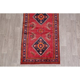 Vintage Lilian Diamond Oriental Hand Knotted Wool Persian Rug - 11'9" x 3'5" Runner