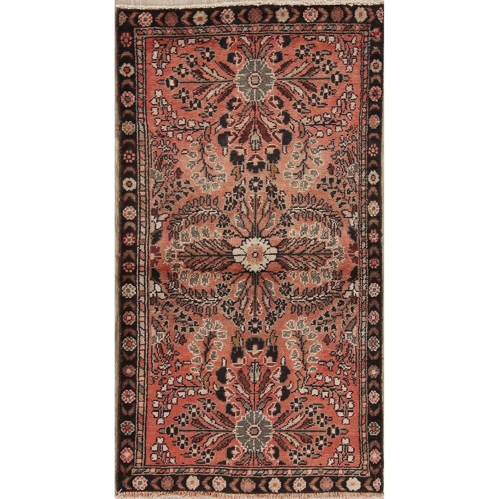 Vintage Lilian Floral Hand Knotted Wool Oriental Persian Area Rug - 4'8" x 2'5"