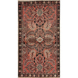 Vintage Lilian Floral Hand Knotted Wool Oriental Persian Area Rug - 4'8" x 2'5"
