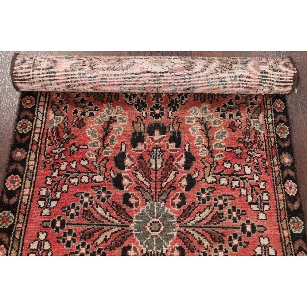 Vintage Lilian Floral Hand Knotted Wool Oriental Persian Area Rug - 4'8" x 2'5"