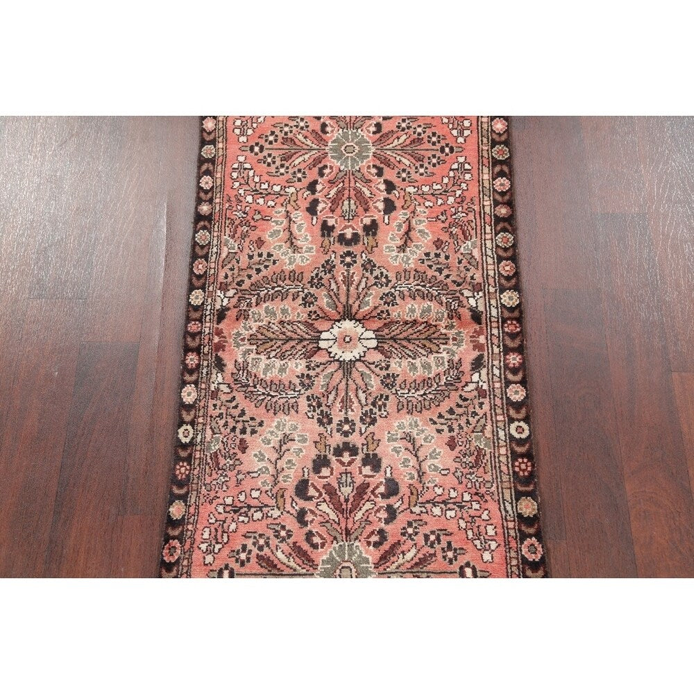 Vintage Lilian Floral Hand Knotted Wool Oriental Persian Area Rug - 4'8" x 2'5"