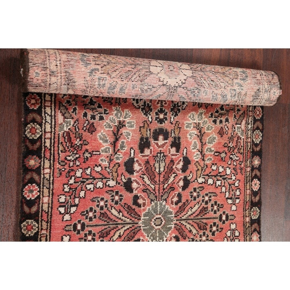 Vintage Lilian Floral Hand Knotted Wool Oriental Persian Area Rug - 4'8" x 2'5"