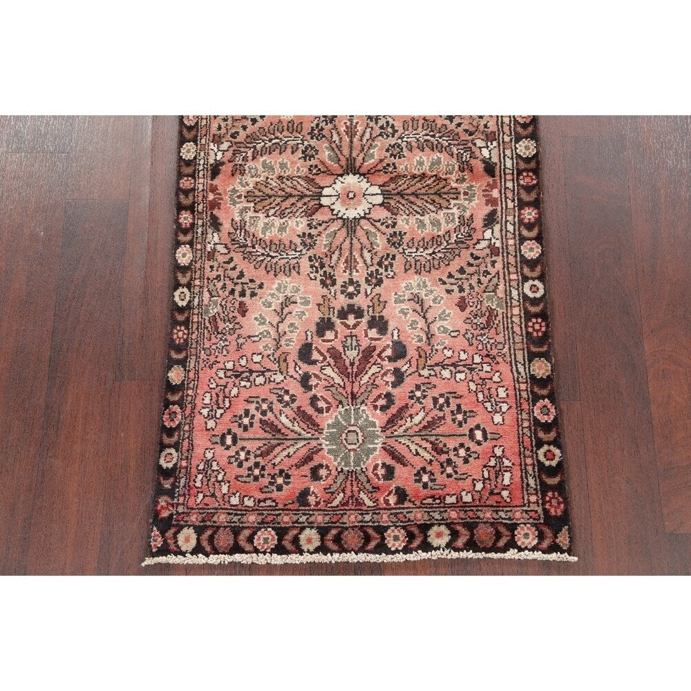 Vintage Lilian Floral Hand Knotted Wool Oriental Persian Area Rug - 4'8" x 2'5"