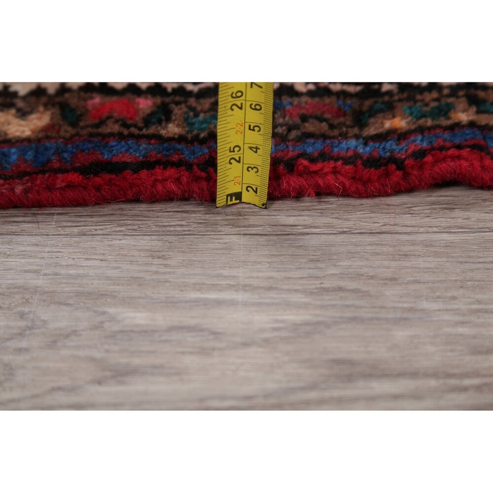 Vintage Lilian Geometric Hand-Knotted Wool Persian Oriental Area Rug - 6'7" x 3'8"