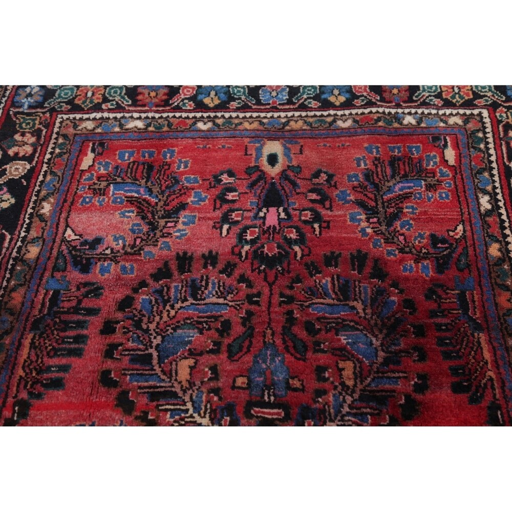 Vintage Lilian Geometric Hand-Knotted Wool Persian Oriental Area Rug - 6'7" x 3'8"