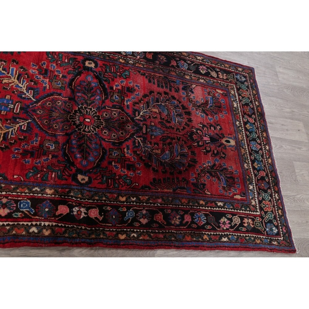 Vintage Lilian Geometric Hand-Knotted Wool Persian Oriental Area Rug - 6'7" x 3'8"