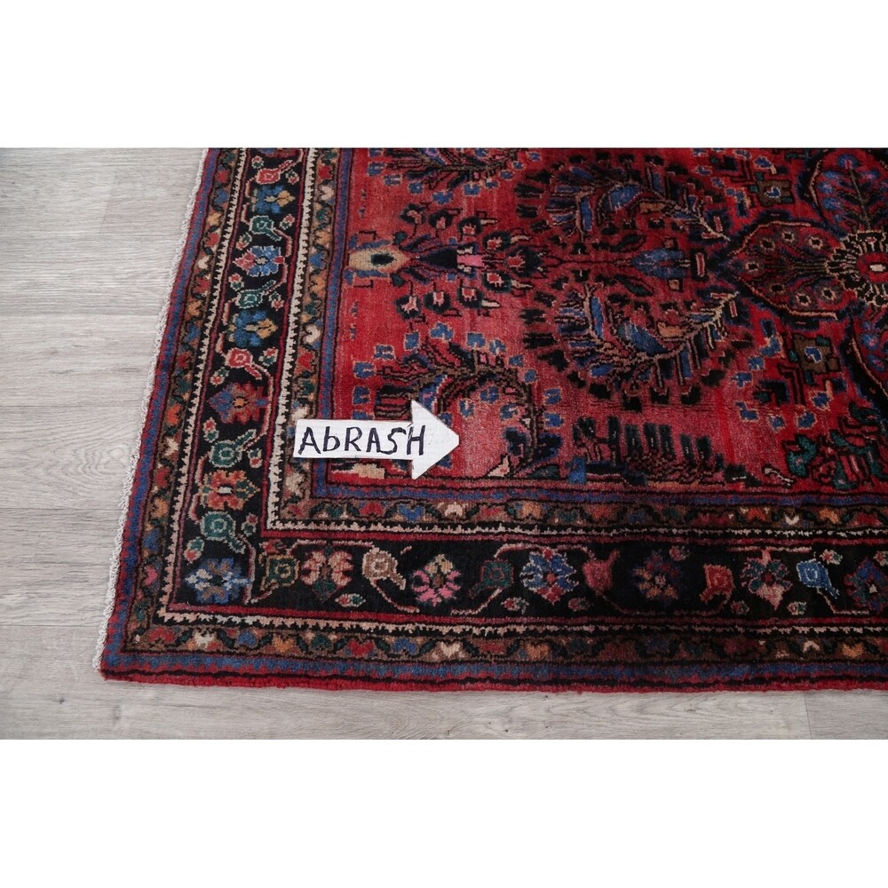 Vintage Lilian Geometric Hand-Knotted Wool Persian Oriental Area Rug - 6'7" x 3'8"