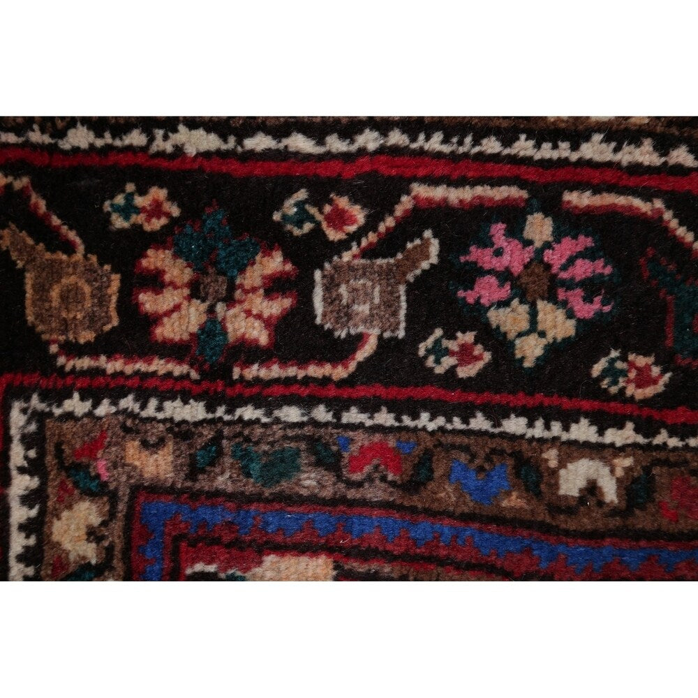 Vintage Lilian Geometric Hand-Knotted Wool Persian Oriental Area Rug - 6'7" x 3'8"