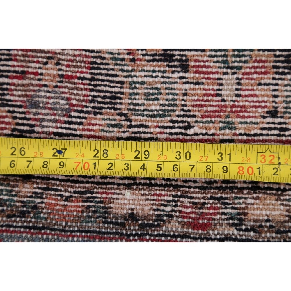 Vintage Lilian Geometric Hand-Knotted Wool Persian Oriental Area Rug - 6'7" x 3'8"