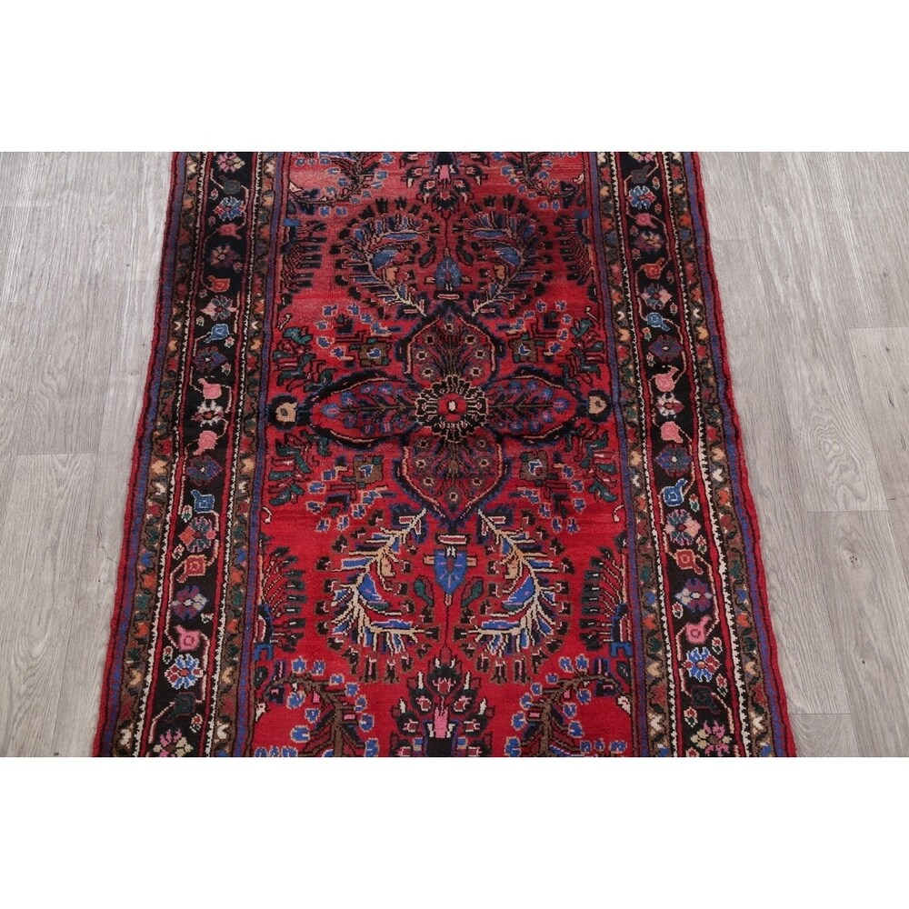 Vintage Lilian Geometric Hand-Knotted Wool Persian Oriental Area Rug - 6'7" x 3'8"