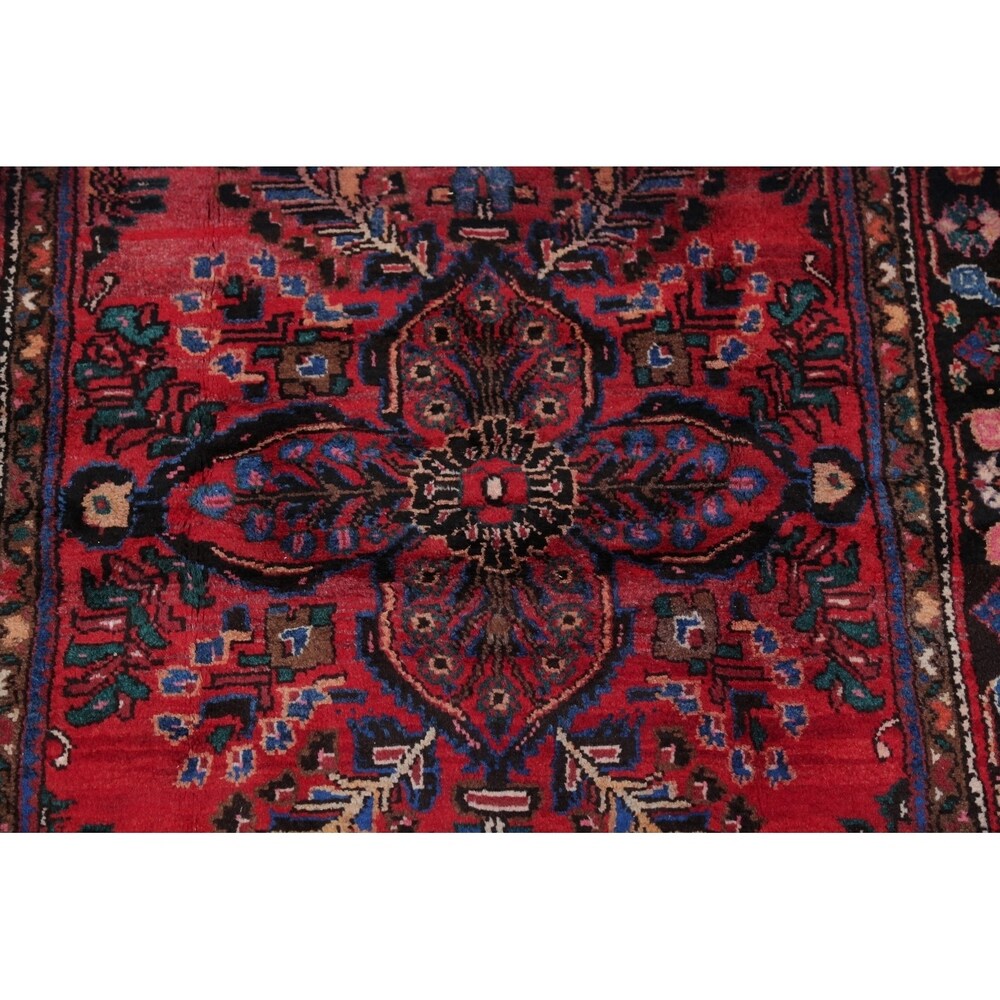 Vintage Lilian Geometric Hand-Knotted Wool Persian Oriental Area Rug - 6'7" x 3'8"