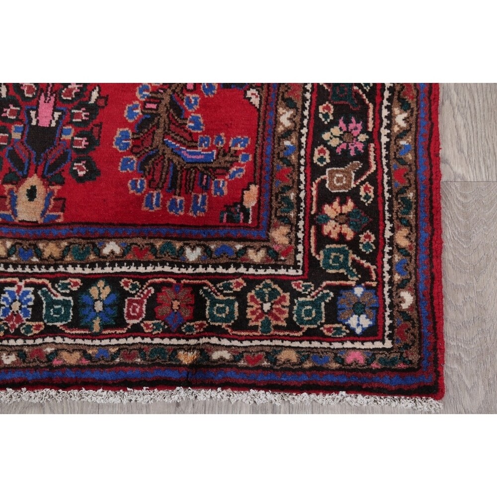 Vintage Lilian Geometric Hand-Knotted Wool Persian Oriental Area Rug - 6'7" x 3'8"