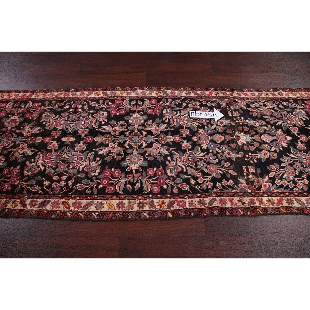 Vintage Lilian Oriental Hand Knotted Wool Persian Rug - 12'7" x 2'11" Runner