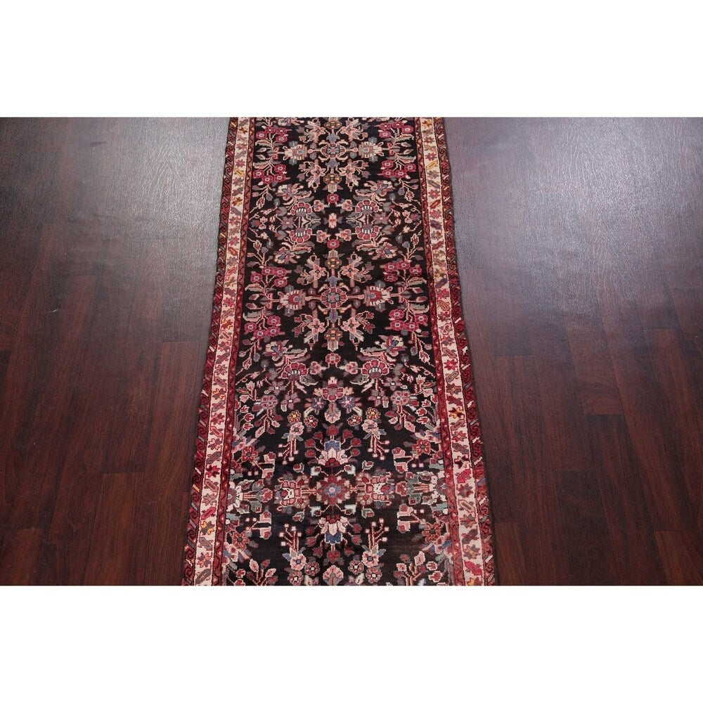 Vintage Lilian Oriental Hand Knotted Wool Persian Rug - 12'7" x 2'11" Runner