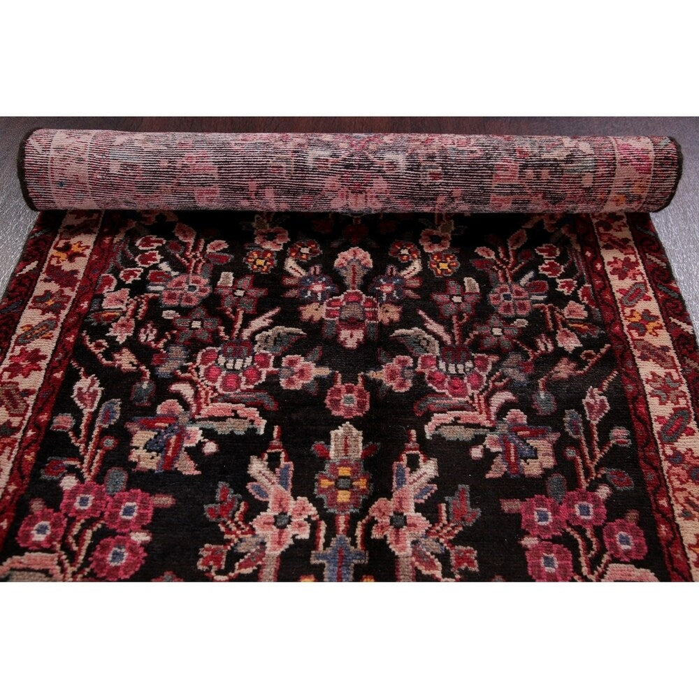Vintage Lilian Oriental Hand Knotted Wool Persian Rug - 12'7" x 2'11" Runner