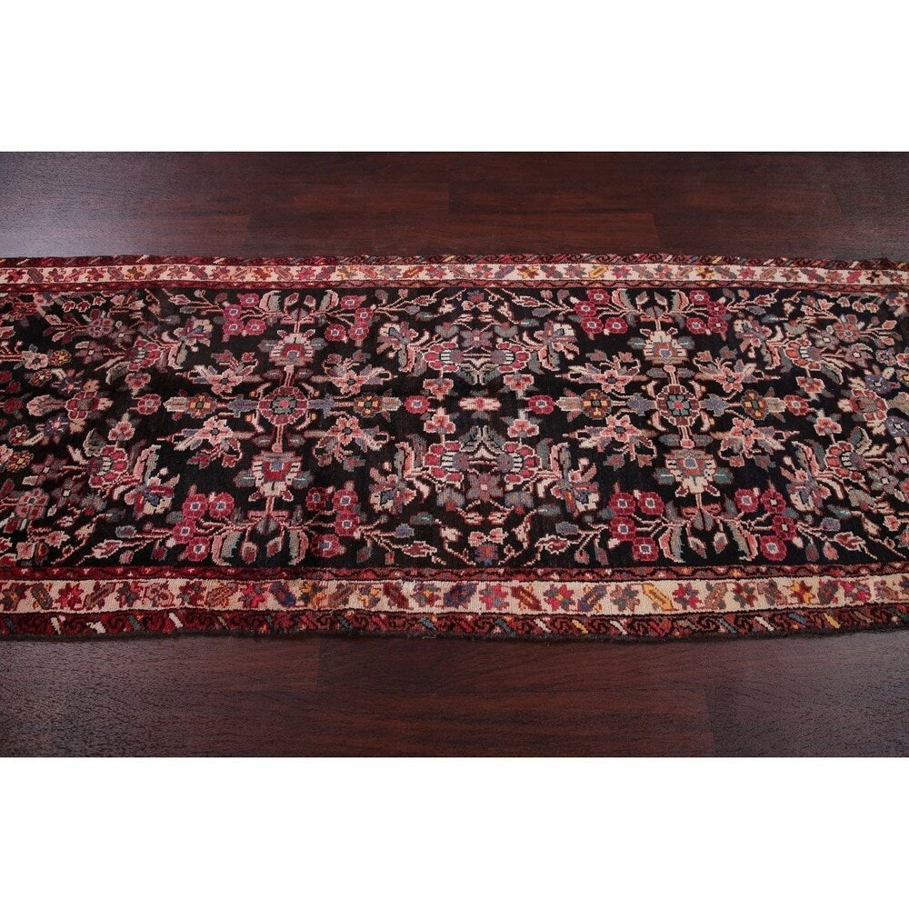 Vintage Lilian Oriental Hand Knotted Wool Persian Rug - 12'7" x 2'11" Runner