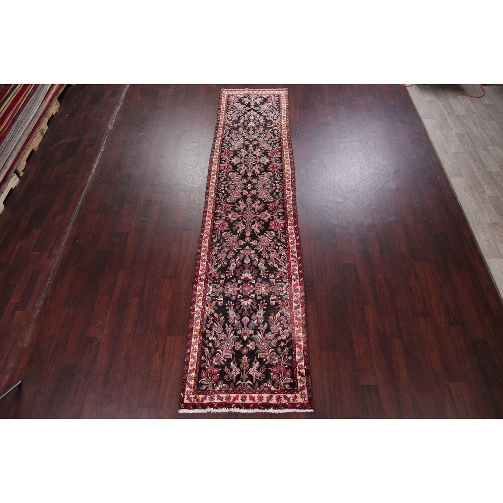 Vintage Lilian Oriental Hand Knotted Wool Persian Rug - 12'7" x 2'11" Runner