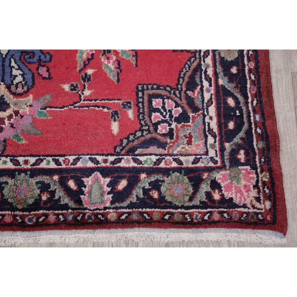 Vintage Lilian Oriental Hand Knotted Wool Persian Rug - 9'8" x 3'9" Runner