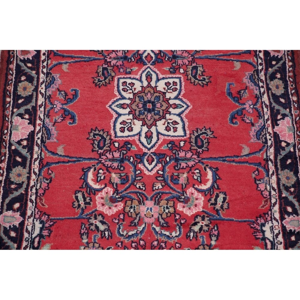 Vintage Lilian Oriental Hand Knotted Wool Persian Rug - 9'8" x 3'9" Runner