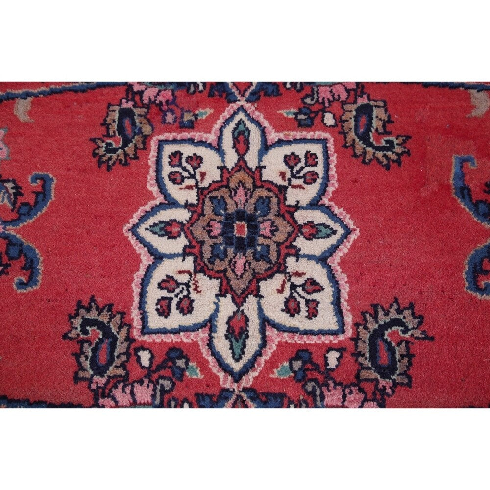 Vintage Lilian Oriental Hand Knotted Wool Persian Rug - 9'8" x 3'9" Runner