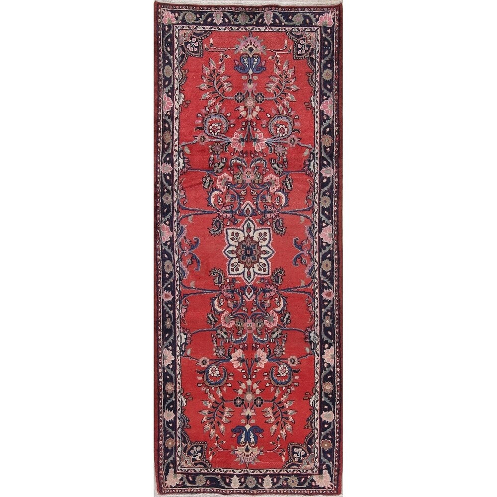 Vintage Lilian Oriental Hand Knotted Wool Persian Rug - 9'8" x 3'9" Runner